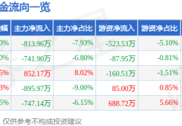 股票行情快报：皇马科技（603181）12月2日主力资金净卖出813.96万元