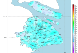上海下周最高气温30℃，周三前后可能有一次明显降雨过程