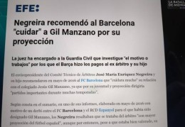 开炮！皇马TV展示报告：内格雷拉曾建议巴萨与裁判曼萨诺搞好关系