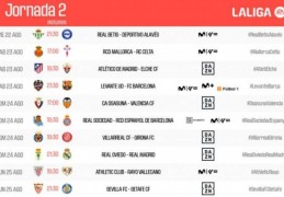 西甲公布联赛第二轮对阵：皇马和巴萨均在客场对阵本赛季升班马