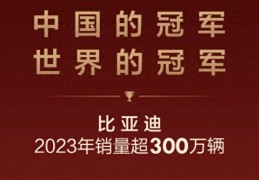 302万辆！比亚迪已成为不加定语的销量冠军:加比亚迪尼