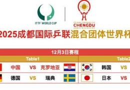混团世界杯12月3日赛程出炉！国乒战克罗地亚，中国香港对阵日本