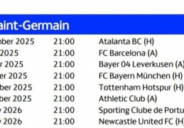 巴黎欧冠赛程：10月2日客战巴萨 第4轮amp;第5轮连战拜仁、热刺