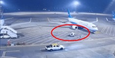 安特-日日奇:车辆突然失控碰上飞机？航空公司回应！现场画面曝光